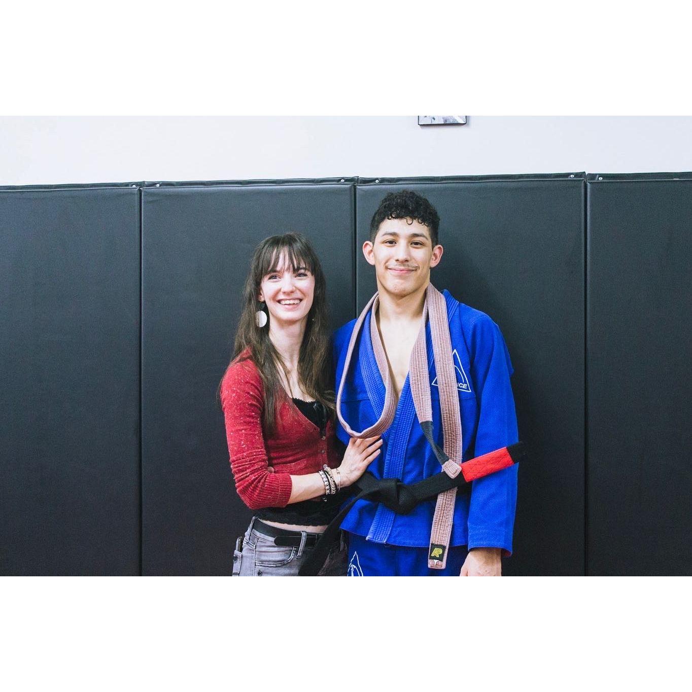 Ty receiving his black belt!