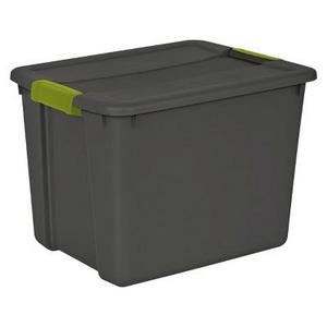 Sterilite® 48 Qt Latching Storage Tote - Gray with Green Latch