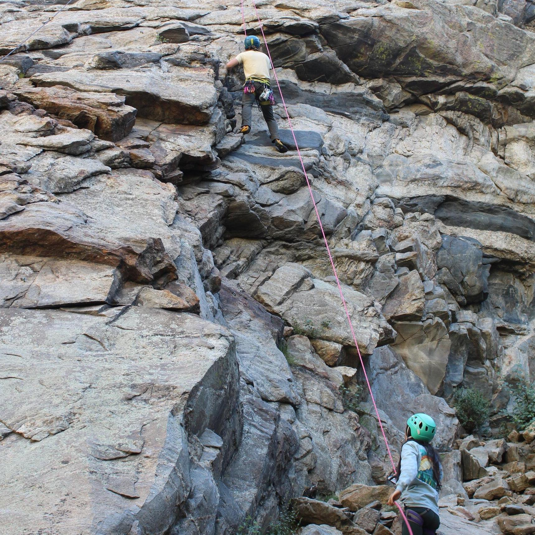 Learning to rock climb at Clear Creek Canyon!