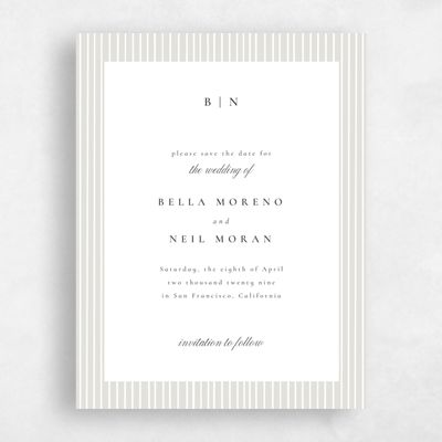 Sage Mist, Beige Wedding Save the Date - Rodez Classic