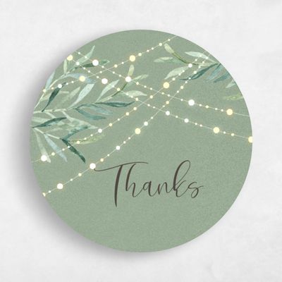 Green Wedding Sticker - Saranac