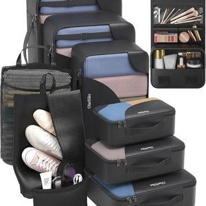 10 Set Packing Cubes for Travel, Gifts for Women Mom,Anti-Tearing Suitcase Organizer for Luggage with Shoe & Hanging Toiletry Bag,OlarHike Vacation Essentials & Accessories for Cruise Ship