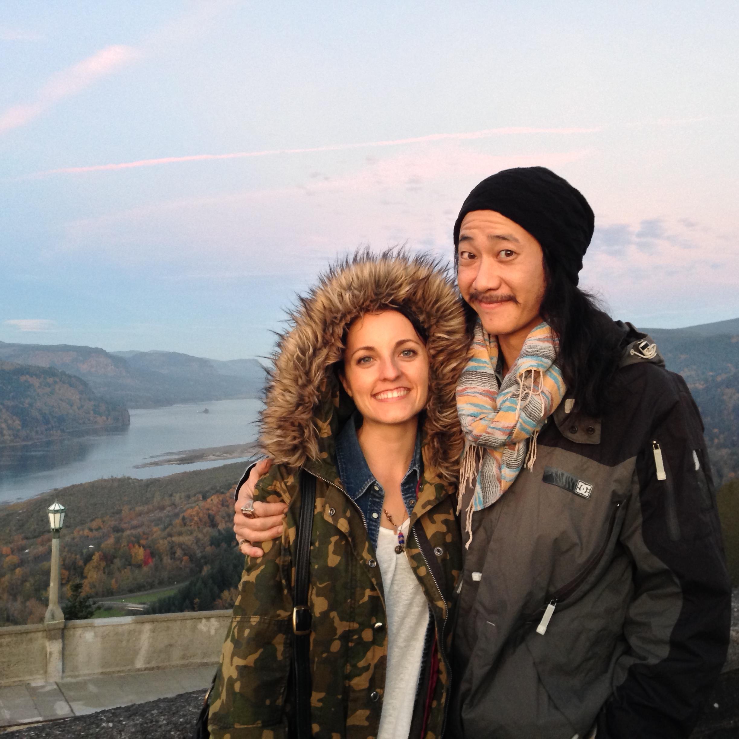 Our first trip, Portland 2014 (this is a real background)