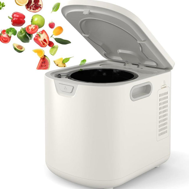 Homfan 3.5L Electric Composter Countertop, 3 Modes Kitchen Smart Compost Bin with Auto Cleaning, LED Display, Turns Kitchen Waste Into Dry Manure, Low Noise Food Waste Compost Machine