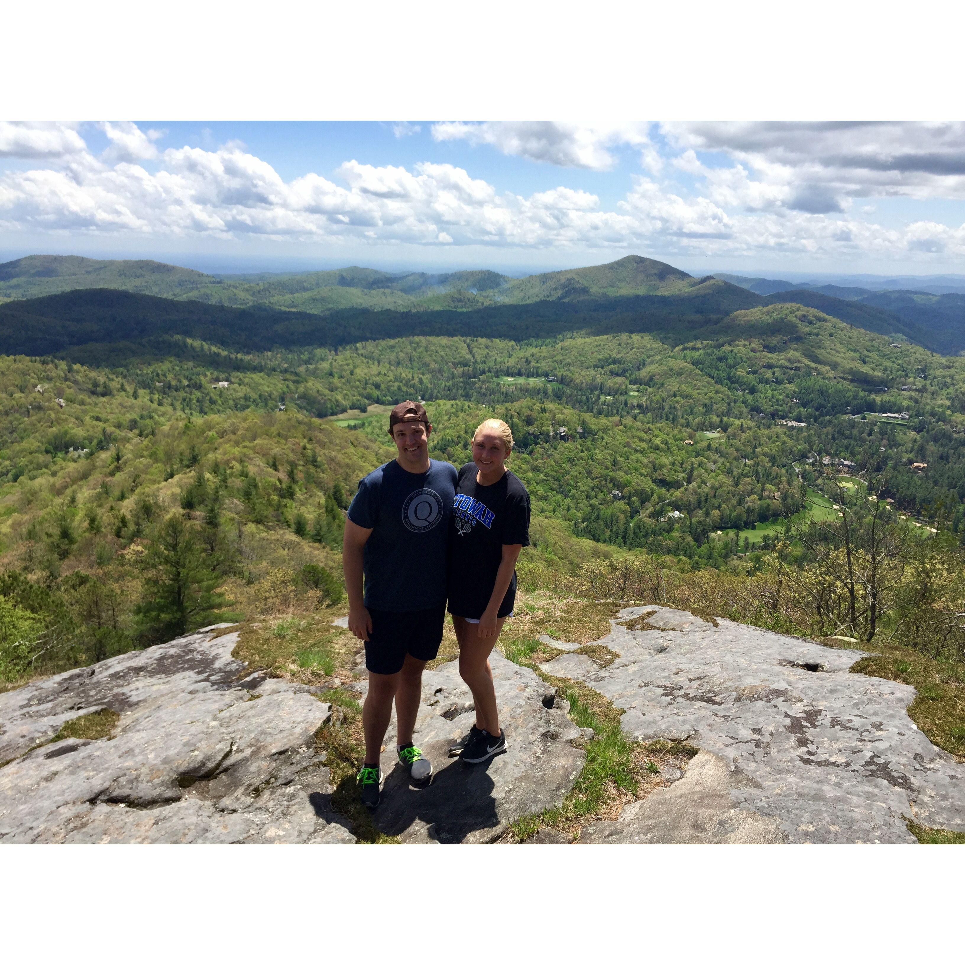 Hiking Chimney Top in Cashiers, NC