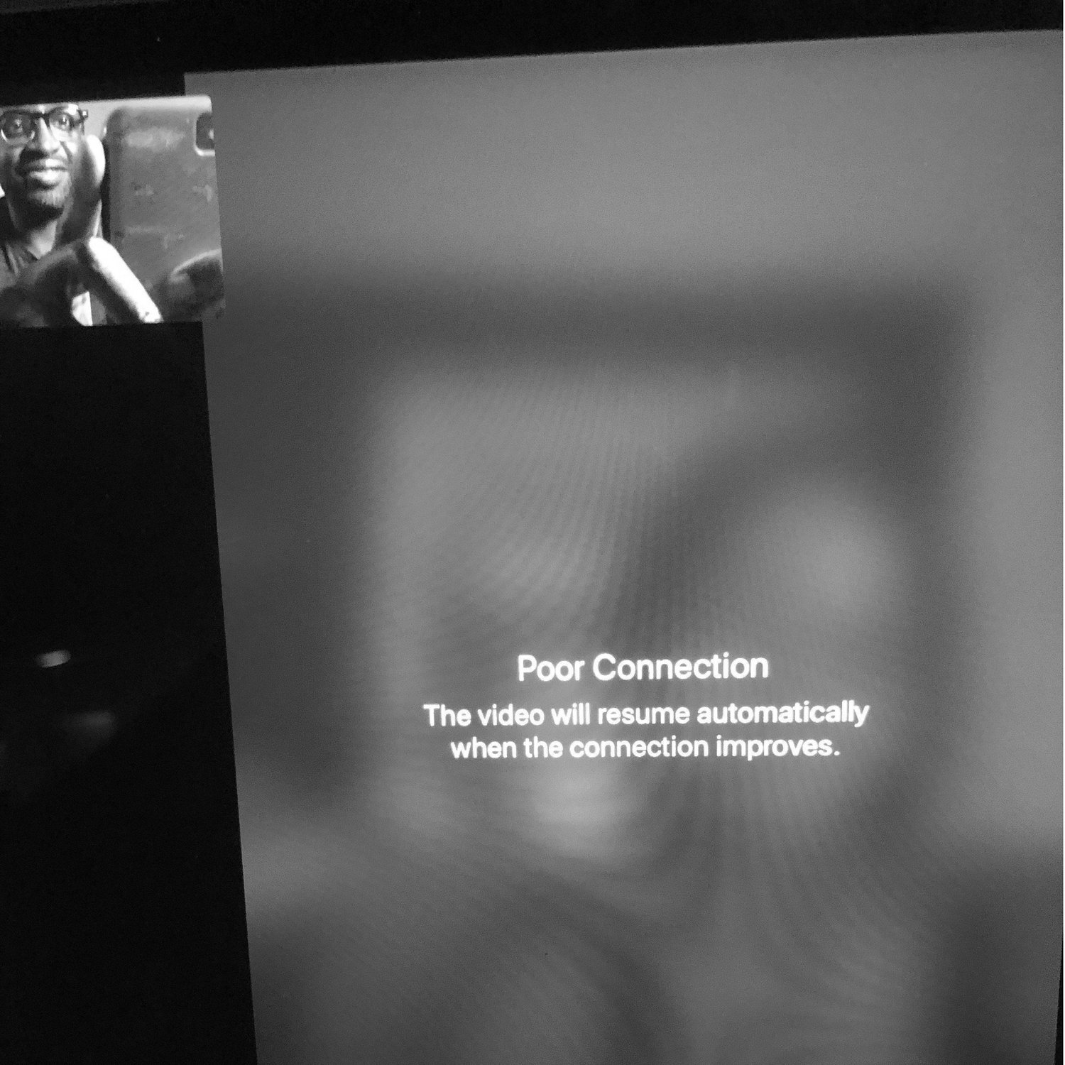 First FaceTime: Wi-Fi weak, connection strong.