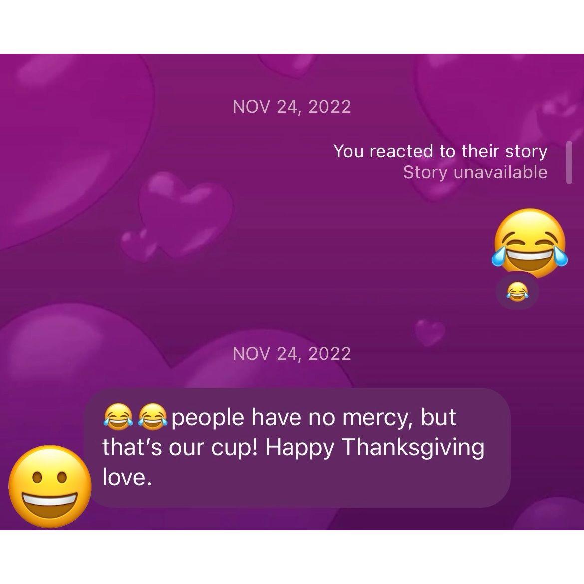 Our first conversation on instagram (how we met)🤭