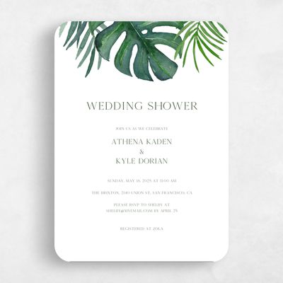 White Rounded Wedding Wedding Shower Invitation - Anaheim Portrait