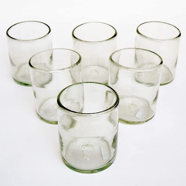 Mexican Blown Glass Tumblers Clear (Set of 6)