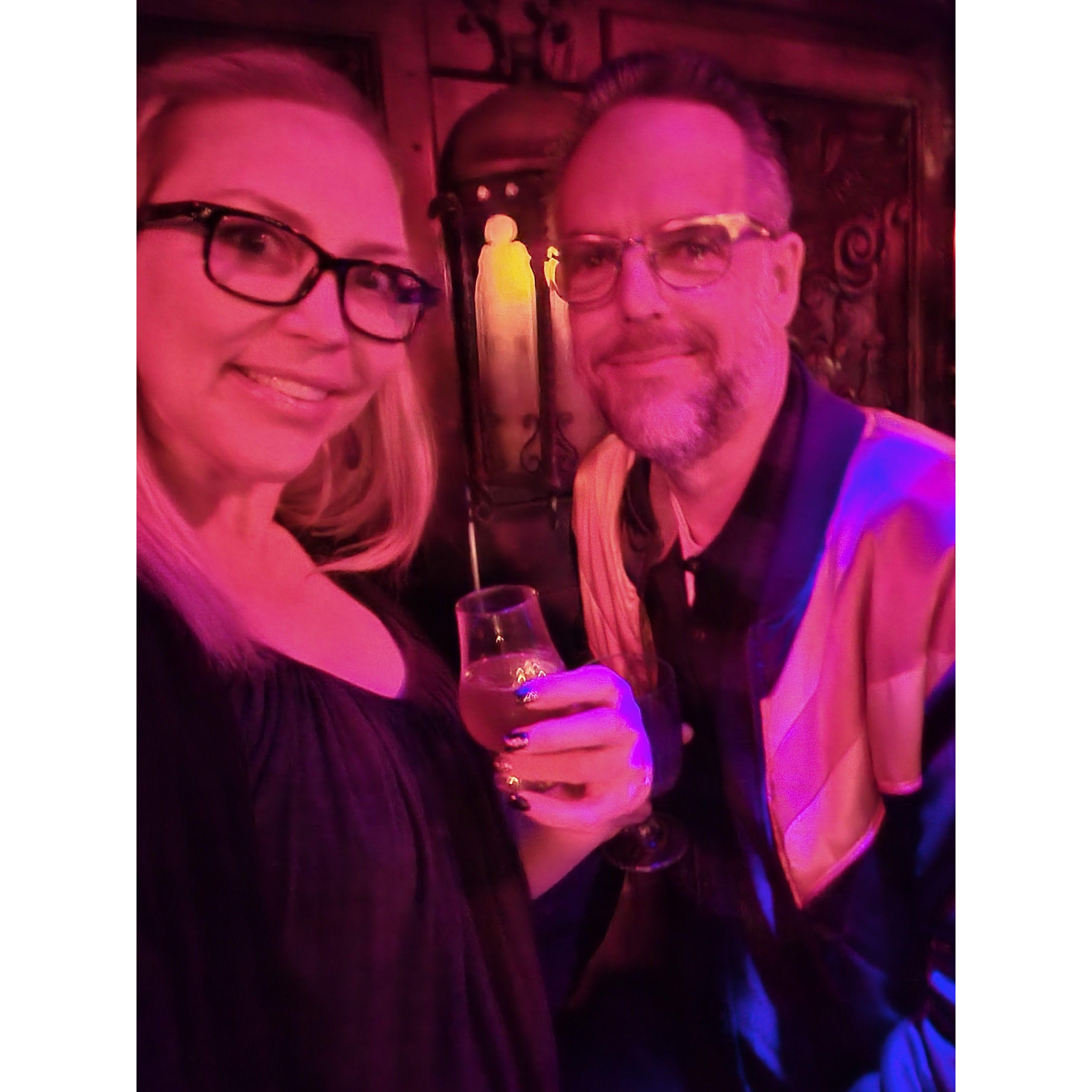 We love checking out new places together.  Our first time at Ghost Bar.