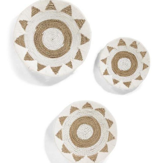 UMA Set Of 3 Seagrass Wall Baskets