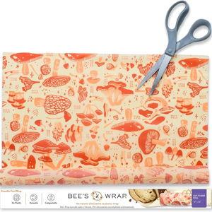 Bee's Wrap Beeswax Wraps for Food - Mushroom Magic Cut to Size 14x52" Wax Paper Roll - Made in USA Reusable Waxed Paper & Bowl Covers - Organic Eco-Friendly Alternative to Aluminum Foil & Plastic Wrap
