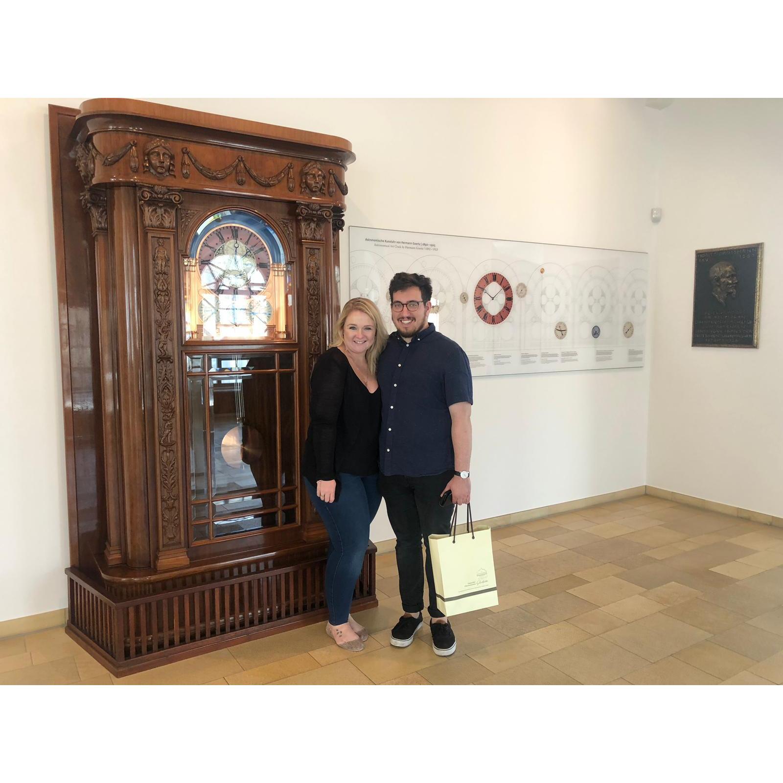Larissa making Collin's dreams come true when she took him to the watchmaking museum in Glashutte, Germany.