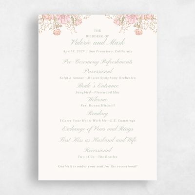 Laurel Green Wedding Program - Colombe