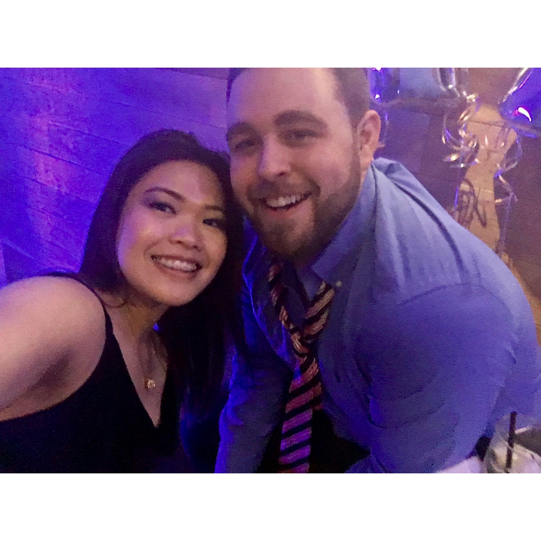 Dancing the night away at Nica's company's Christmas Party