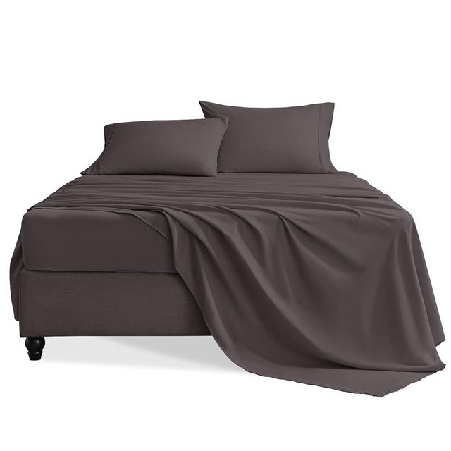 Swiftify Queen Sheet Set, 4 Pieces Hotel Luxury Soft Microfiber Queen Bed Sheets Set, Up to 16" Deep Pockets, Oeko-Tex Sheets with Elastic, Breathable, Wrinkle Free (Dark Gull Gray,Queen)