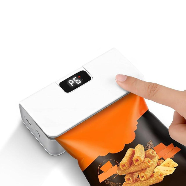 Rechargeable Mini Bag Sealer,6 Adjustable Levels Portable Heat Sealer With Cutter & Magnetic For Food Storage,Sealing Machine For Chip Plastic & Mylar Bags,Kitchen Gadgets for Food Resealer& Freshness