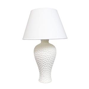 Simple Designs LT2004-WHT Texturized Curvy Ceramic Table Lamp, White