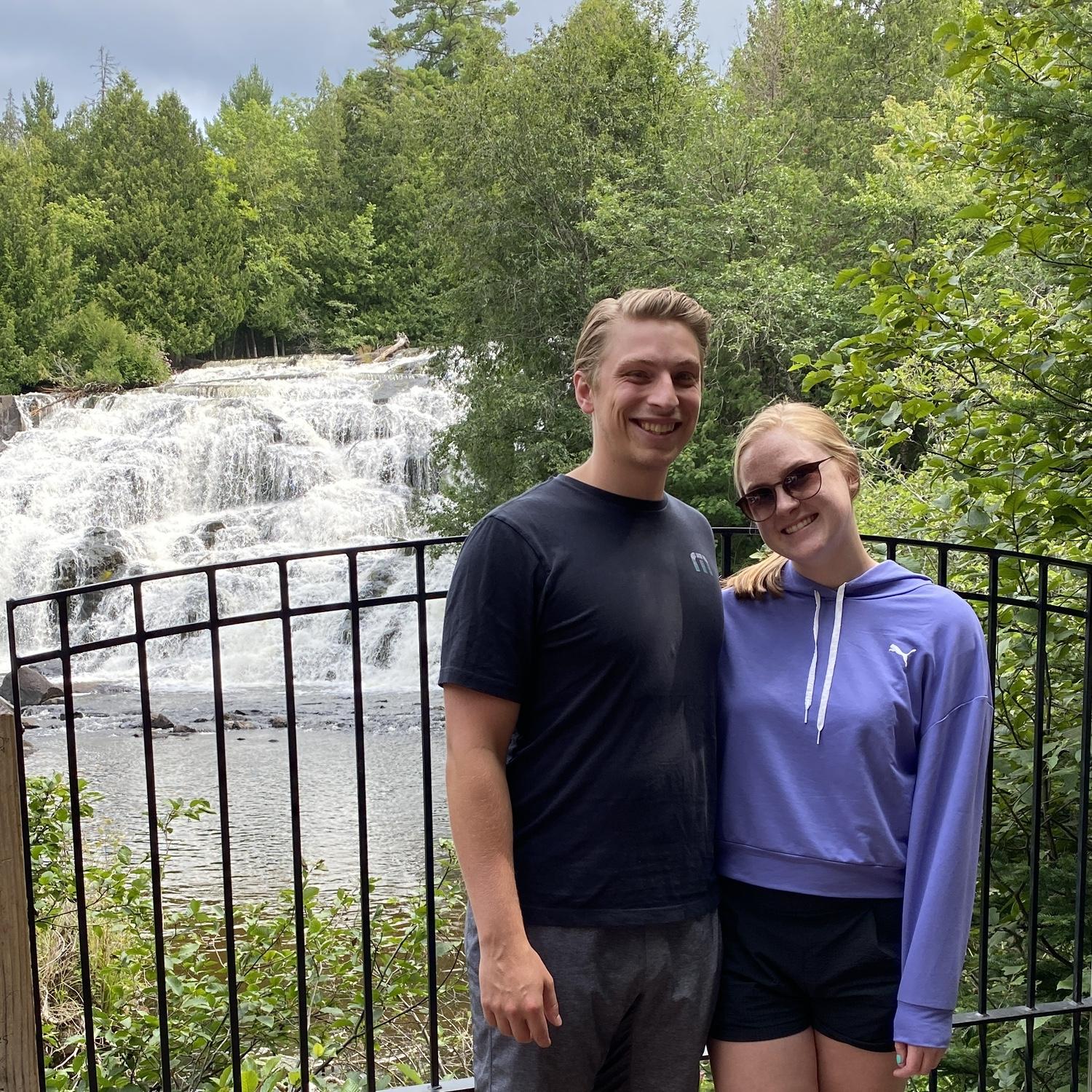Lindsey's first trip Up North, visiting Bond Falls in Michigan, August 2021.