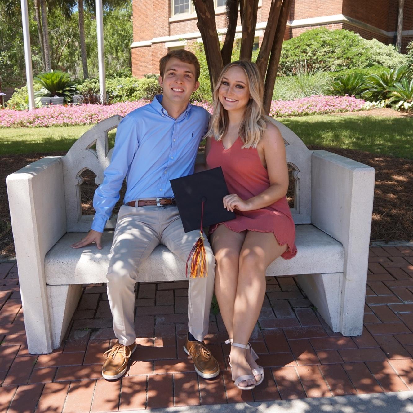 The Kissing Bench at FSU where it’s said you will get married if you kiss on this bench