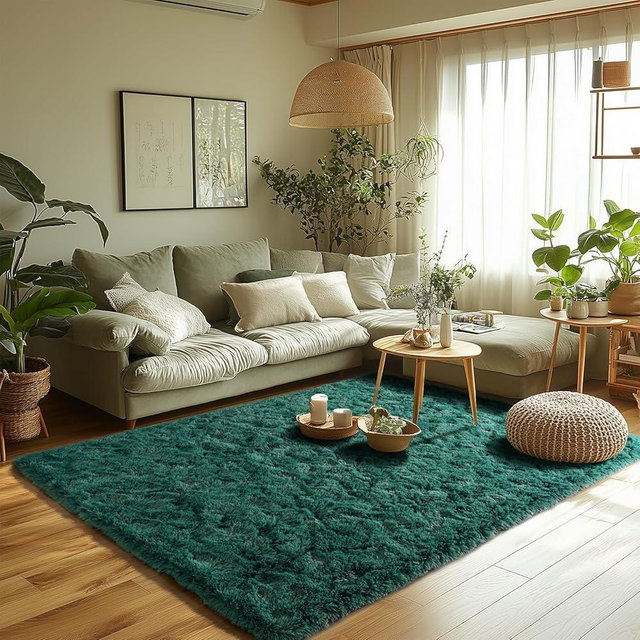 Zentavio Soft Area Rugs for Living Room Bedroom 4x6 Feet Fluffy Fuzzy Furry Shaggy Aesthetic Carpet, Plush High Pile Floor Rug for Nursery Kids Room Dorm Home Decor