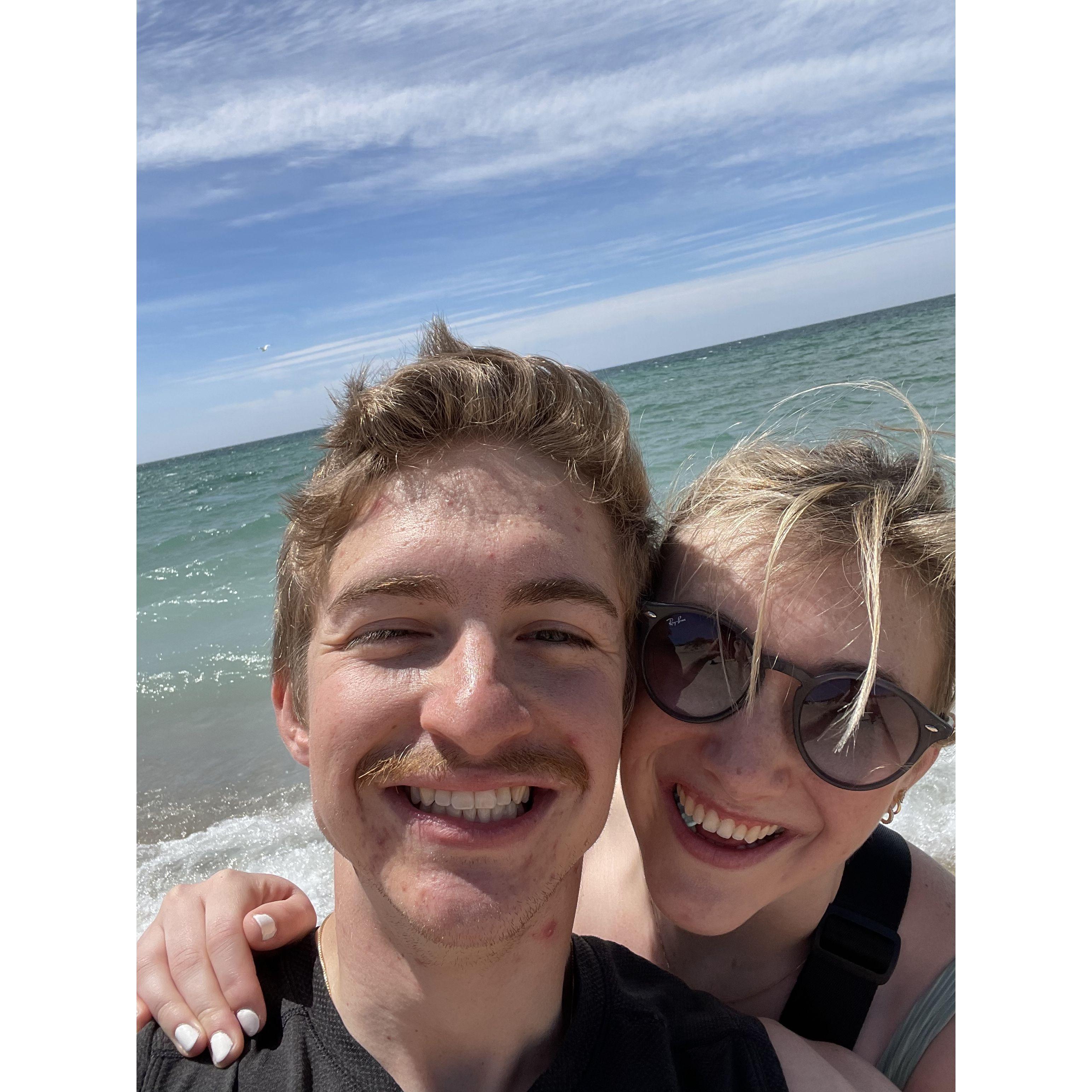 We took a swim after this photo as we had just hiked all the way out to Lake Michigan from the Sleeping Bear Sand Dunes.
