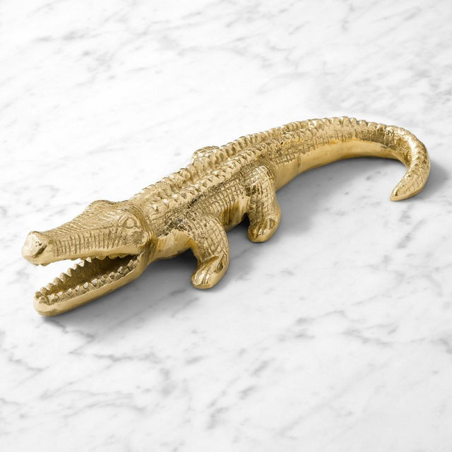 Brass Alligator Sculpture
