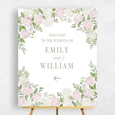Soft Pink Wedding Sign - Speranza Portrait
