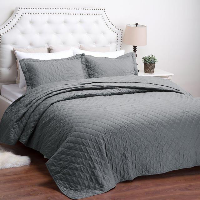 Quilt Set Solid Grey Queen