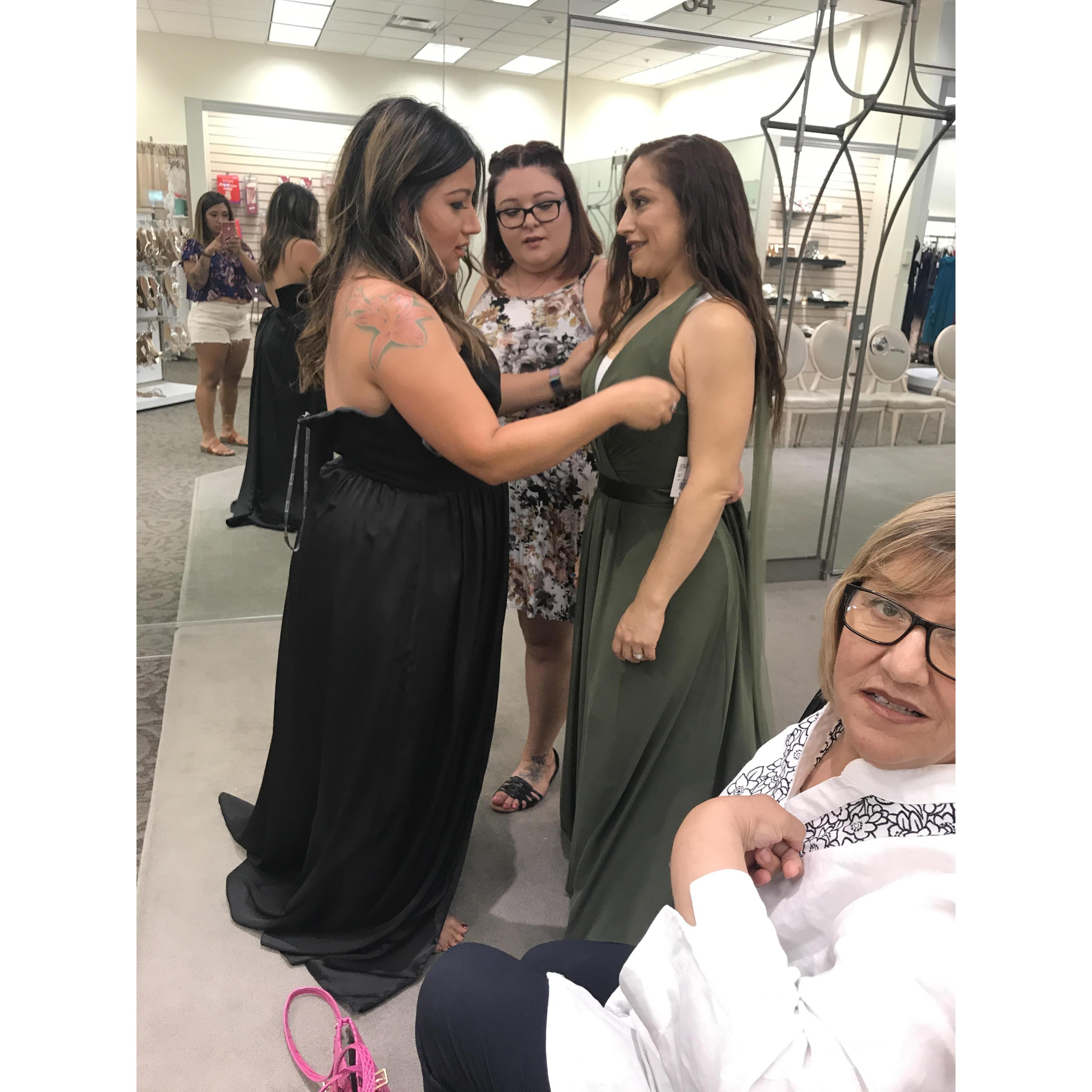 finding the bridesmaids dresses