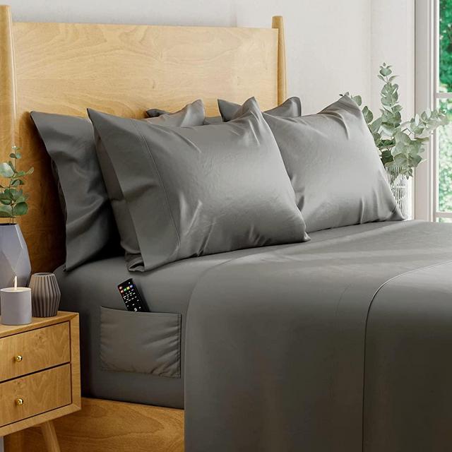 100% Eucalyptus Sheets, Tencel Sheets Queen, Queen Size Sheets, Lyocell Sheets | Cool Sheets for Hot Sleepers, Deep Pocket Queen Sheet Set | 100% Eucalyptus Sheet Set with 2 Side Pockets - 6 pcs
