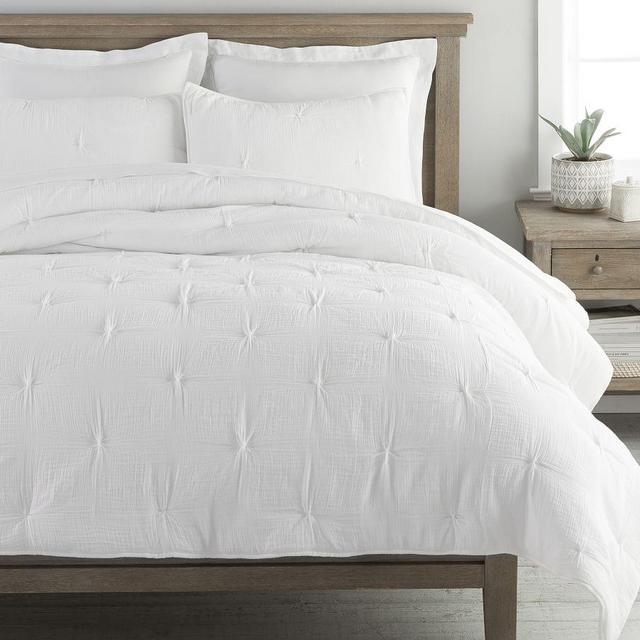 Soft Cotton Handcrafted Quilt, Full/Queen, White