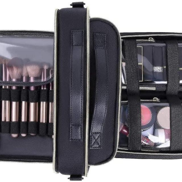 DIMJ Makeup Bag for Women, Travel Makeup Bag Organizer 3 in 1 Clear Cosmetic Bags for Brushes, Toiletry, Cosmetics
