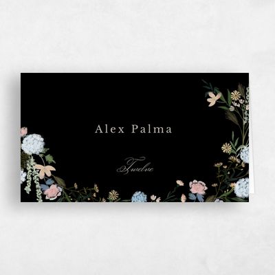 Black Wedding Place Card - Laurelwood