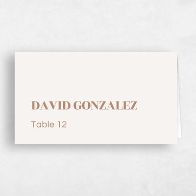 Light Oatmeal, Beige Wedding Place Card - Melvine