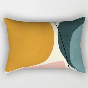 shapes geometric minimal painting abstract Rectangular Pillow