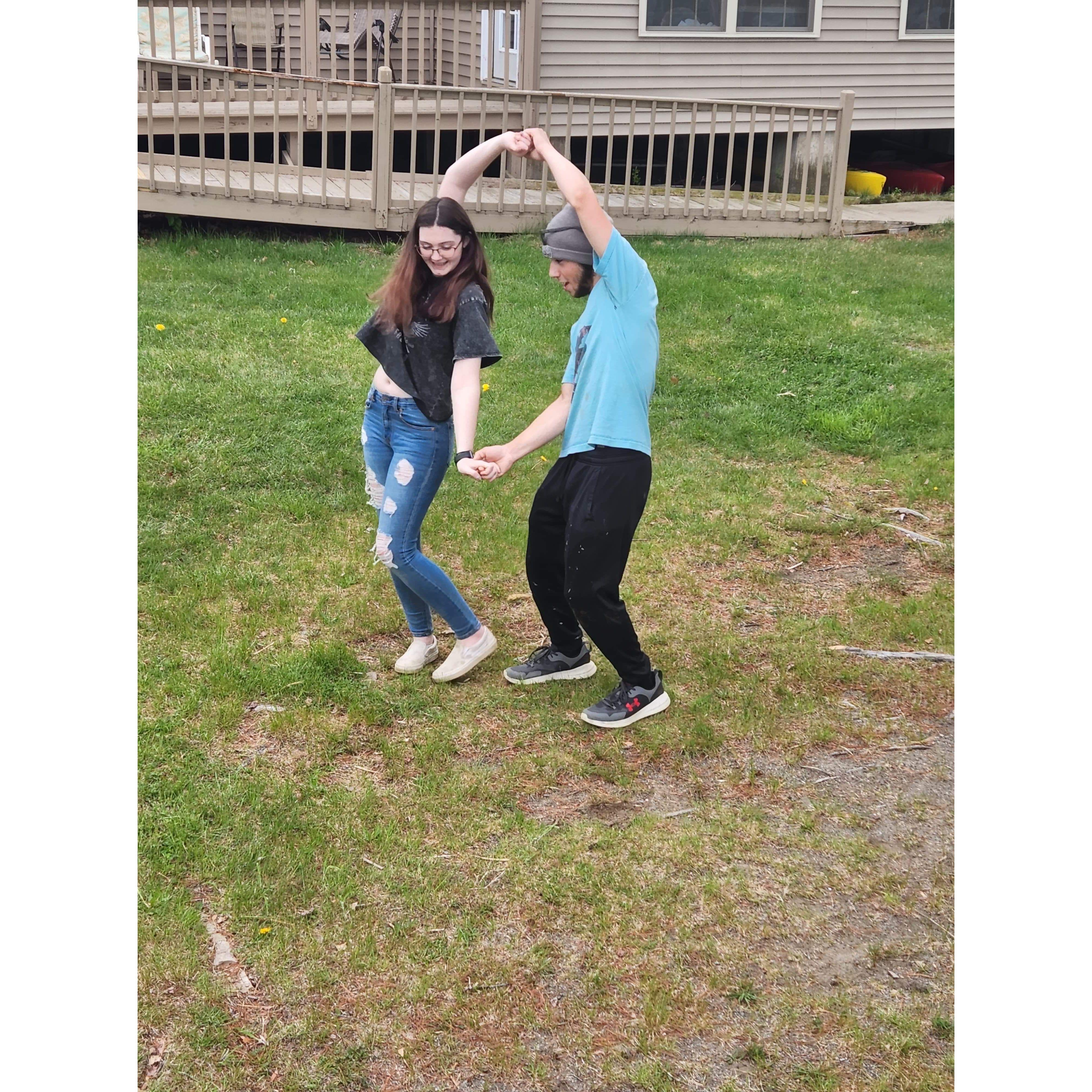 "dancing" at camp