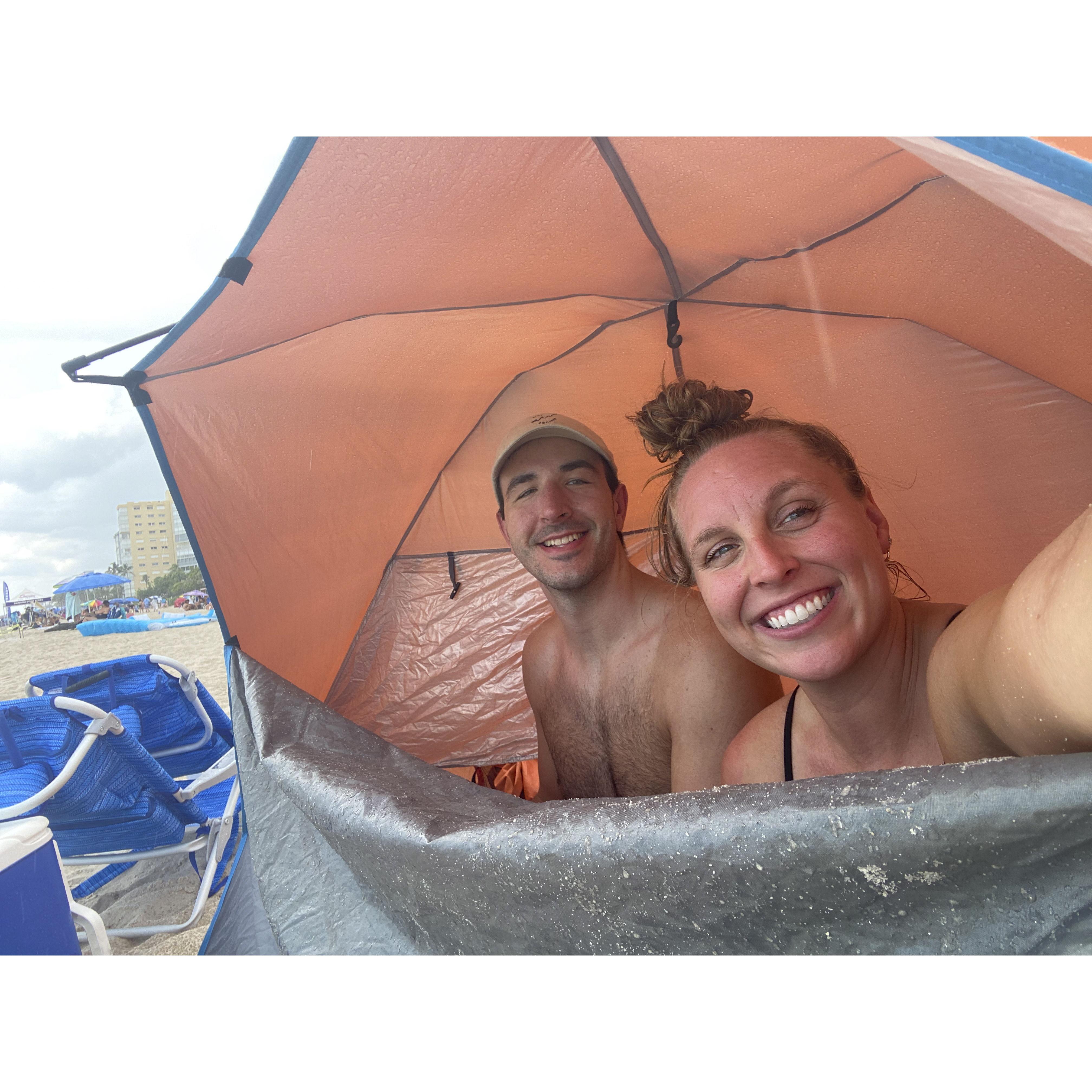 July 2023. We got rained on at the beach.