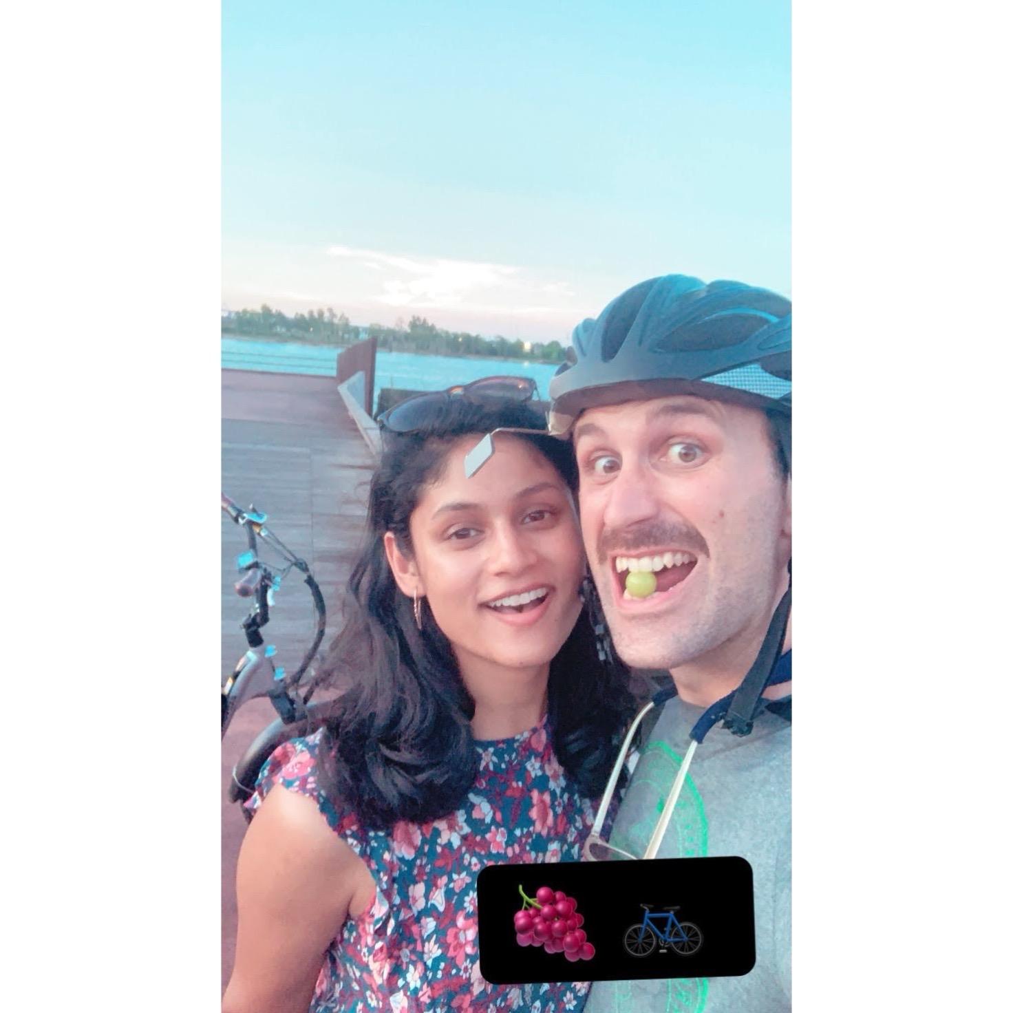 One of our favorite parks in the city: Crescent Park. We rode our bikes here and snacked on some green grapes while enjoying the Mississippi River views.