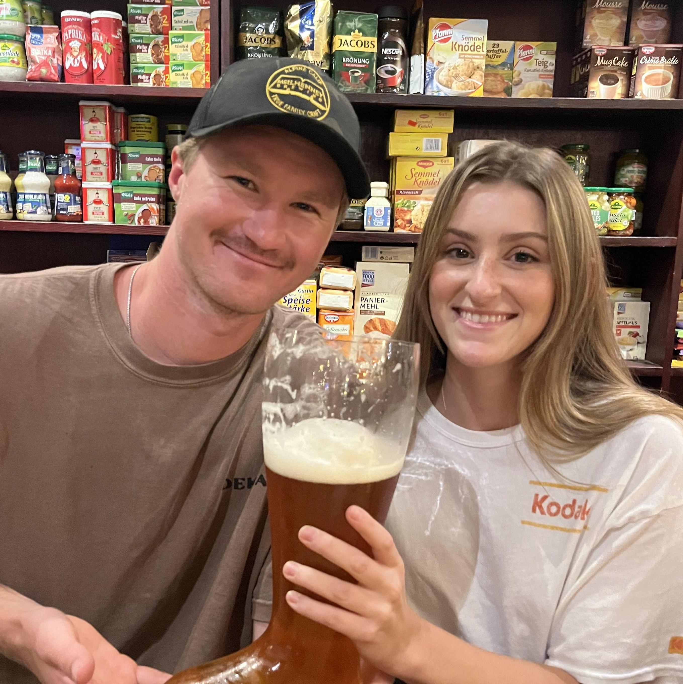 Kevin's first time at the Schumm family's favorite beer garden