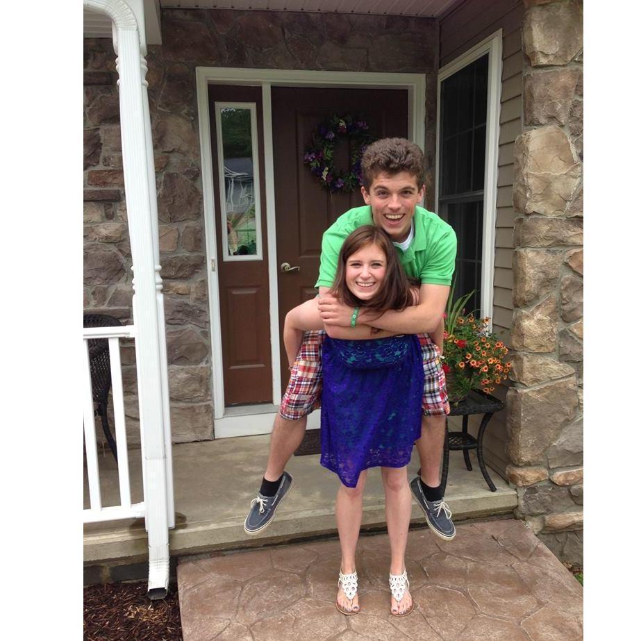 One of our first pictures together, goofing around as usual.
