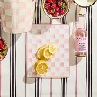 Rosy Check 2-Piece Glass Glass Cutting Board Set