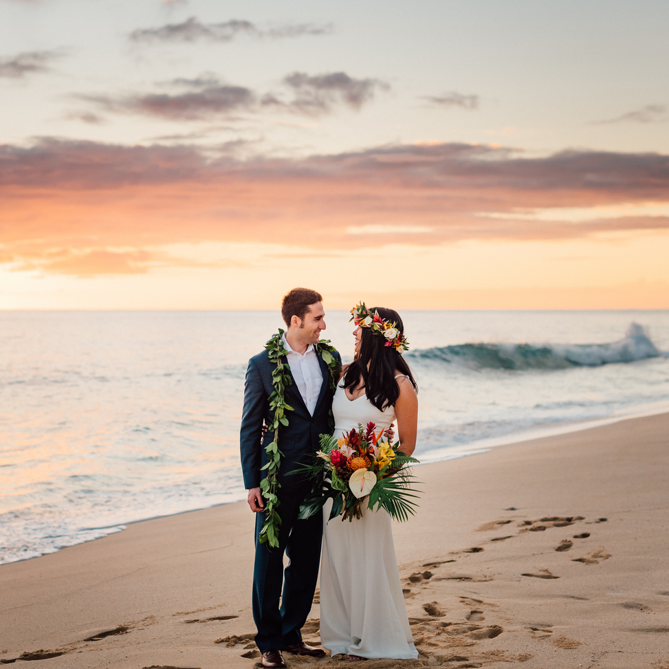 Our wedding day. Keawaula Beach, Oahu, Hawaii