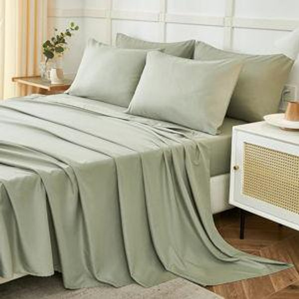 Queen Bed Sheets (Color: Sage Green)