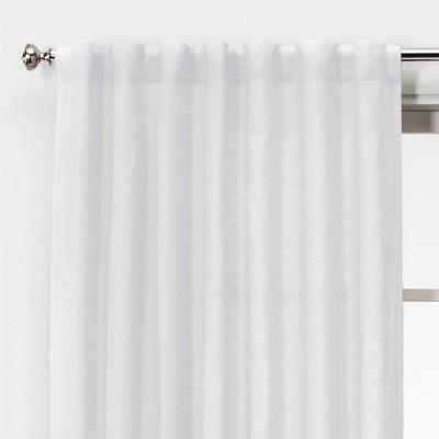 95"x54" Light Filtering Linen Window Curtain Panel White - Threshold™