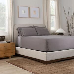 Queen Purple Brand SoftStretch Sheet Set Stormy Grey