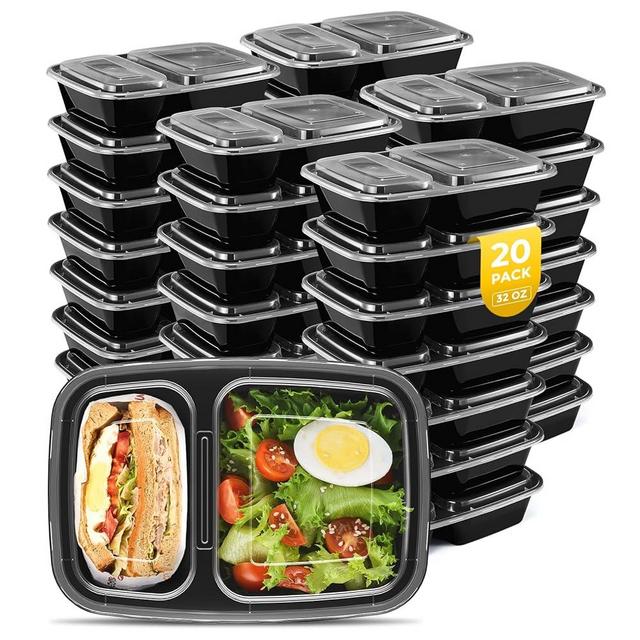 Glotoch 20 Pack 32OZ【2023 Upgrade】Meal Prep Containers Reusable Microwave Safe,Extra Large &Thick Food Storage Containers With Lids, Durable Bento Boxes BPA-free, Stackable,Dishwasher/Freezer Safe