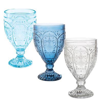Fitz and Floyd® Trestle Goblets in Aqua (Set of 4)