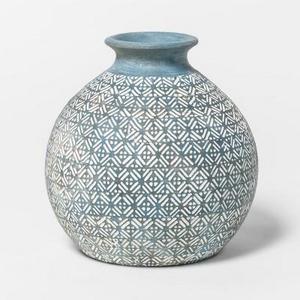 Earthenware Round Vase 6in - Blue - Threshold™