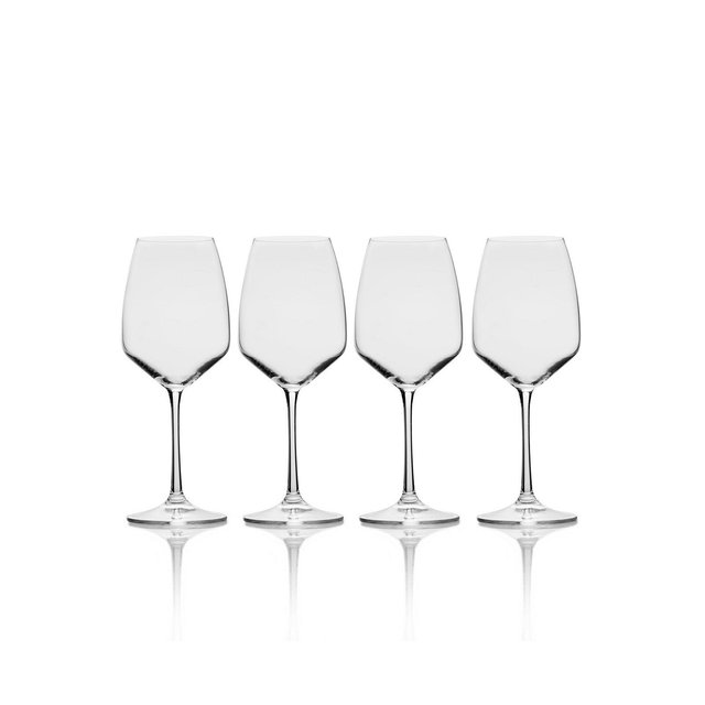 Mikasa Melody White Wine Glass Set of 4, 15 oz
